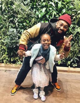 Kortni Morton's husband, PJ Morton and daughter, Peyton.